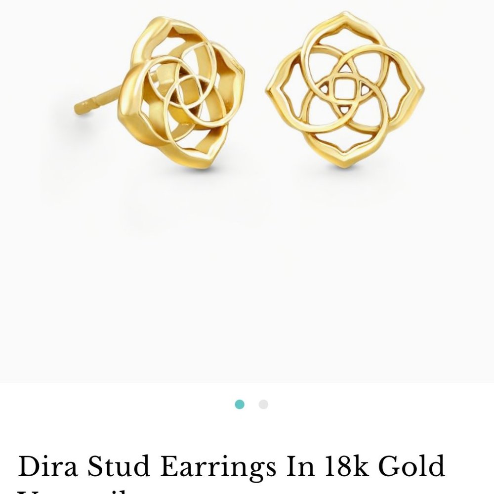 NWT Kendra Scott 18K Gold Vermeil Dira Studs